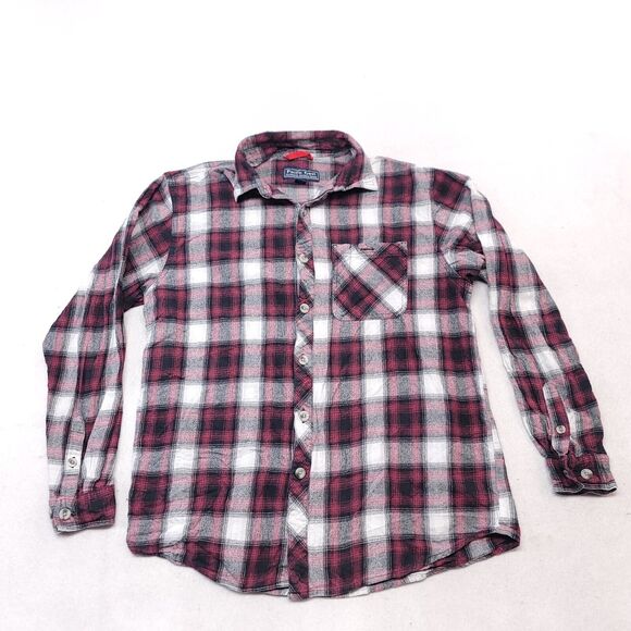 Pacific Crest Tartan Flannel Long Sleeve Button Shirt Mens Size L Red White - Picture 2 of 10